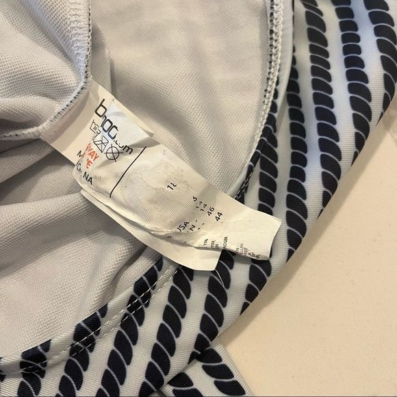 NWT NAUTICAL ROPE TIE HIGH WAIST SWIMSUIT Women’s 14 white & navy sexy - Picture 4 of 10